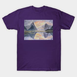 Sunset in Milford Sound, New Zealand T-Shirt